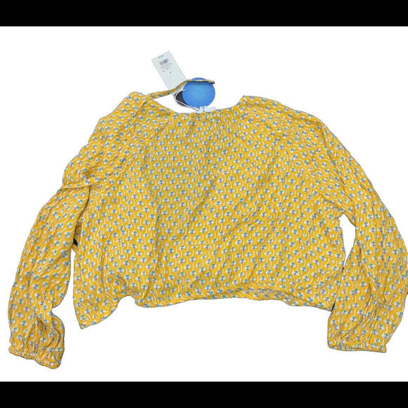 RHODE Crop Top Size 3XL Yellow Boho Prairie Coquette Hippie FLORAL DESIGNER NWT - Picture 2 of 11